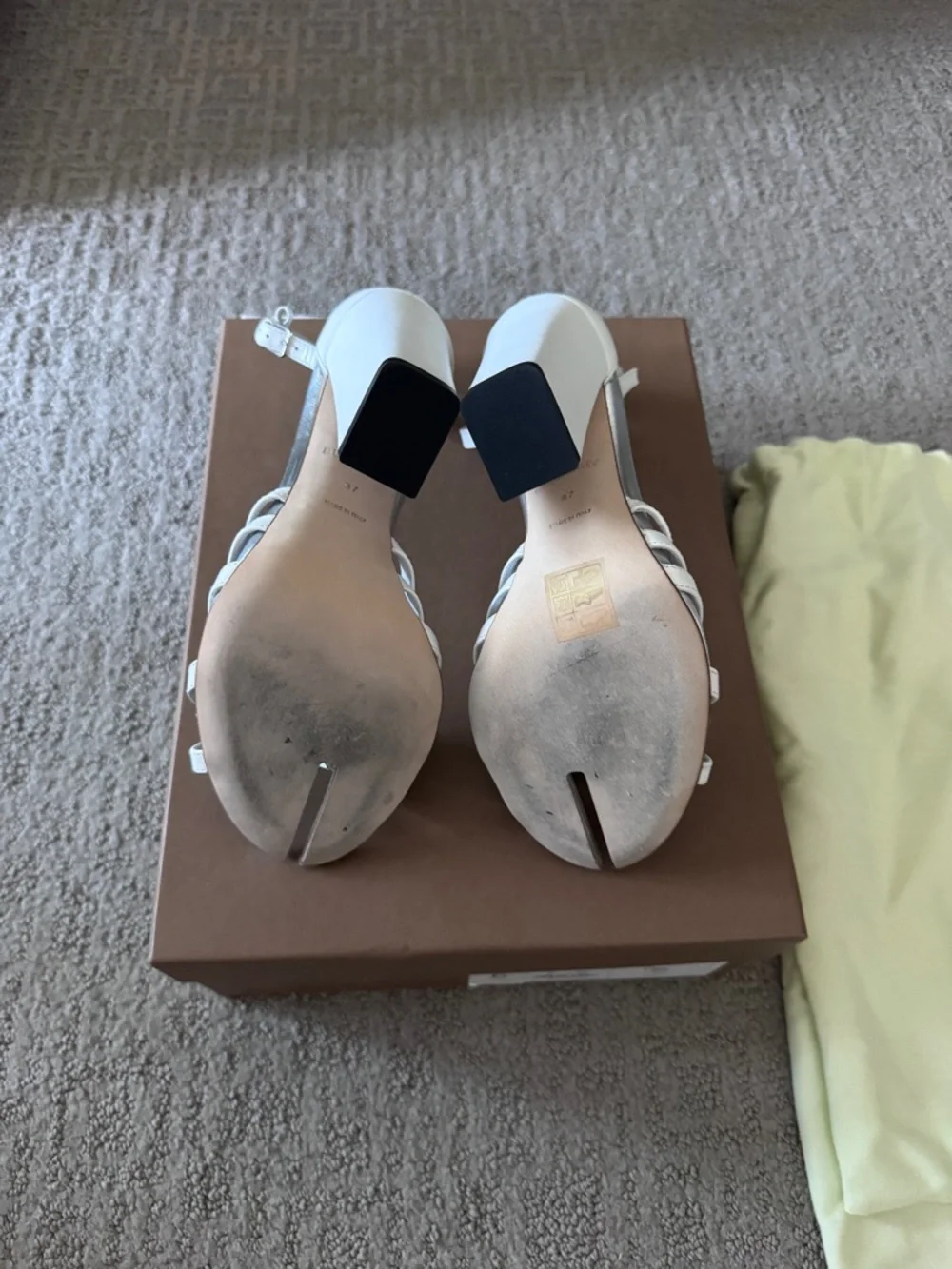 Burberry White Split-Toe Ankle-Strap High Heels - Picture 6 of 8